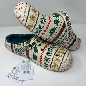 Crocs Lined Fair Isle Bone Clog Christmas Men multi 212050-2Y2) 100% authentic